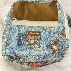 Hartstrings Blue and Tan Floral Backpack